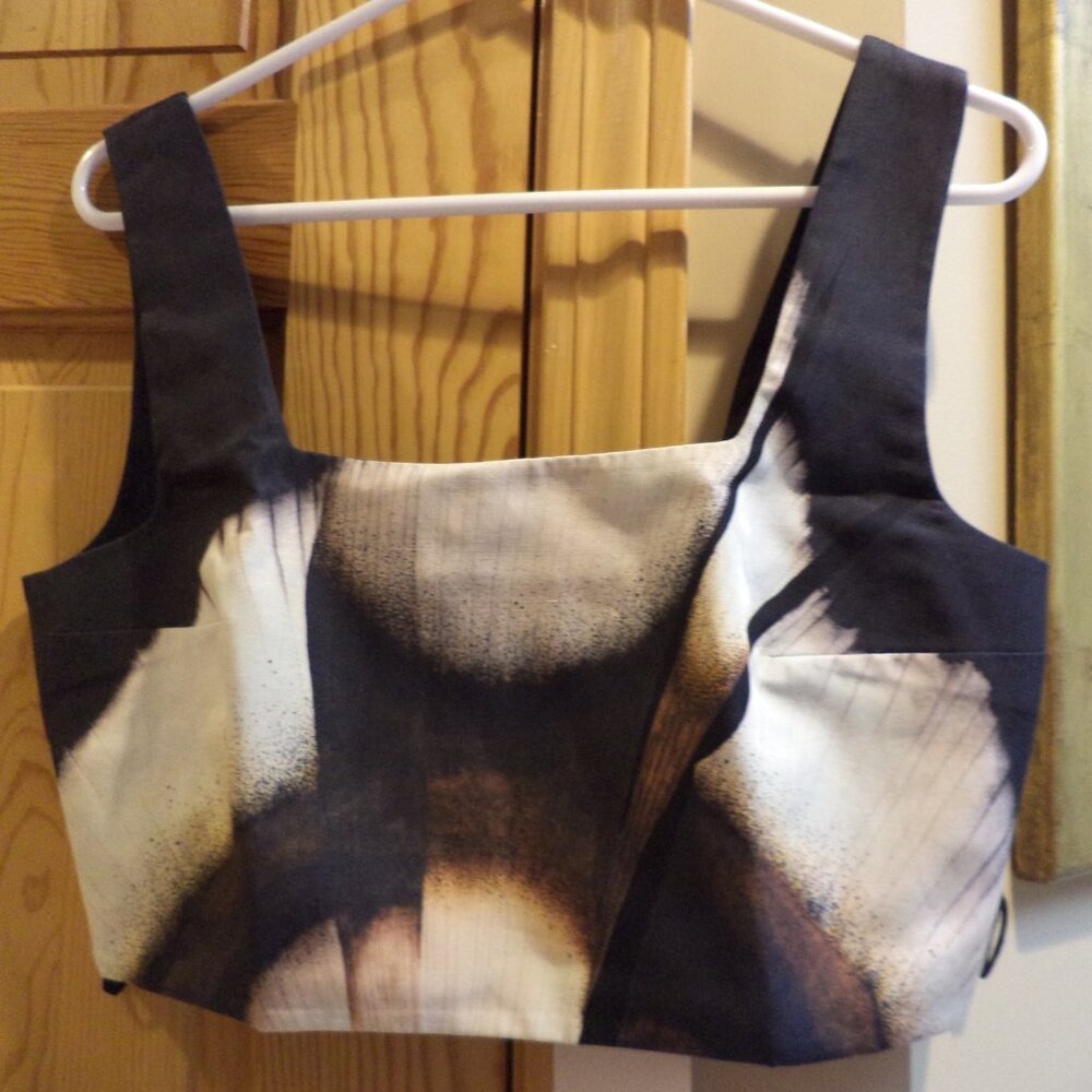 COS Bralette Mid-Drift Great Colors - Linen/Lyocell Zip Back - Size 12 NWT $120